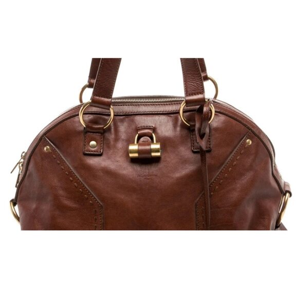 ✨ YSL MUSE Rive Gauche Shoulder Bag in Rich Tobacco Brown ✨ - Picture 4 of 14